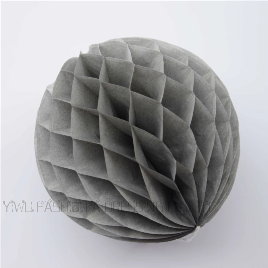 

Free Shipping 17pcs/lot 6inch (15cm) Grey Tissue Paper Honeycomb Flowers Balls Party Decorations