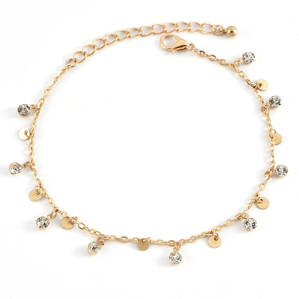 3 шт./компл. Женские Классические хрустальные бусины простая цепь-бахрома Золотой