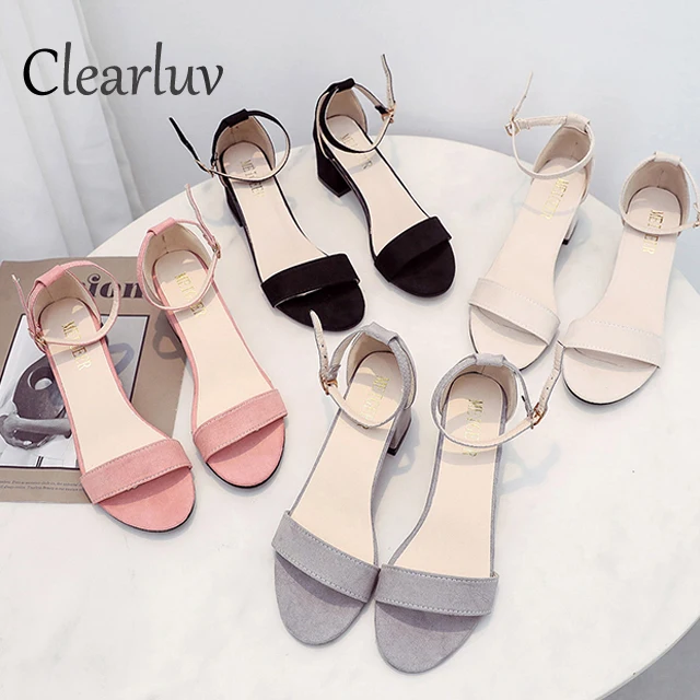 Женские замшевые Босоножки с открытым носком на высоком каблуке 5 см|Женские