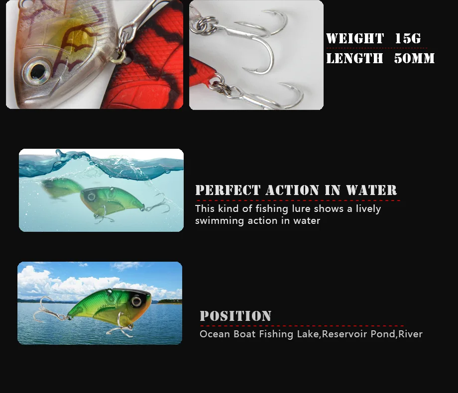 Новые Vib приманки 5 см 15 г снасти для рыбалки приманки pesca jig воблеры isca искусственные кренкбейт жесткая Приманка Товары для джигинга свимбейт лед