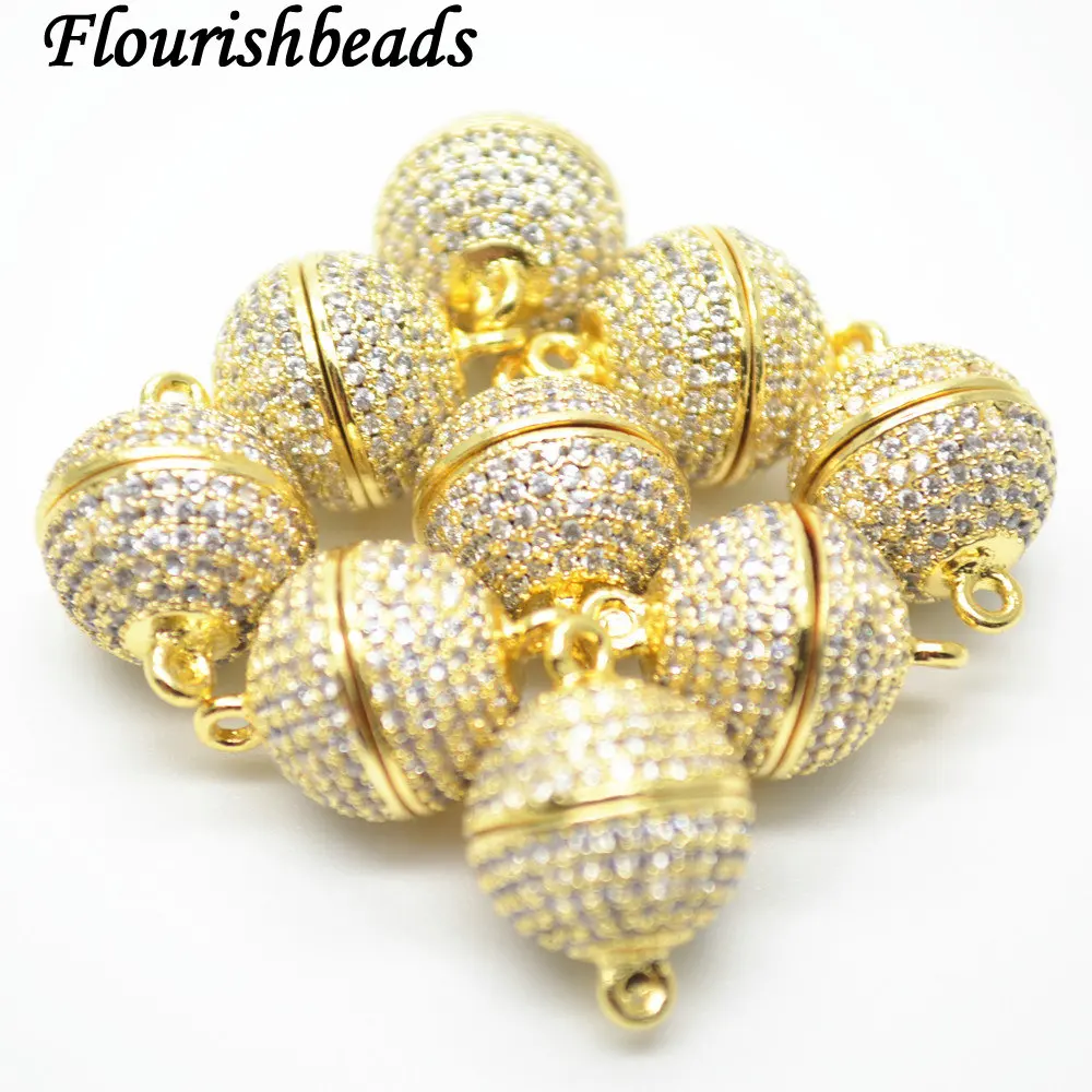12mm Paved Zircon CZ Beads Round Magnetic Necklace or Bracelet Clasps DIY Jewelry Findings Connectors | Украшения и аксессуары