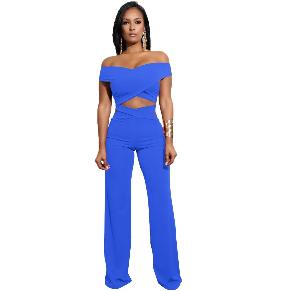 2019 Повседневный женский летний осенний укороченный топ и штаны комплект из двух