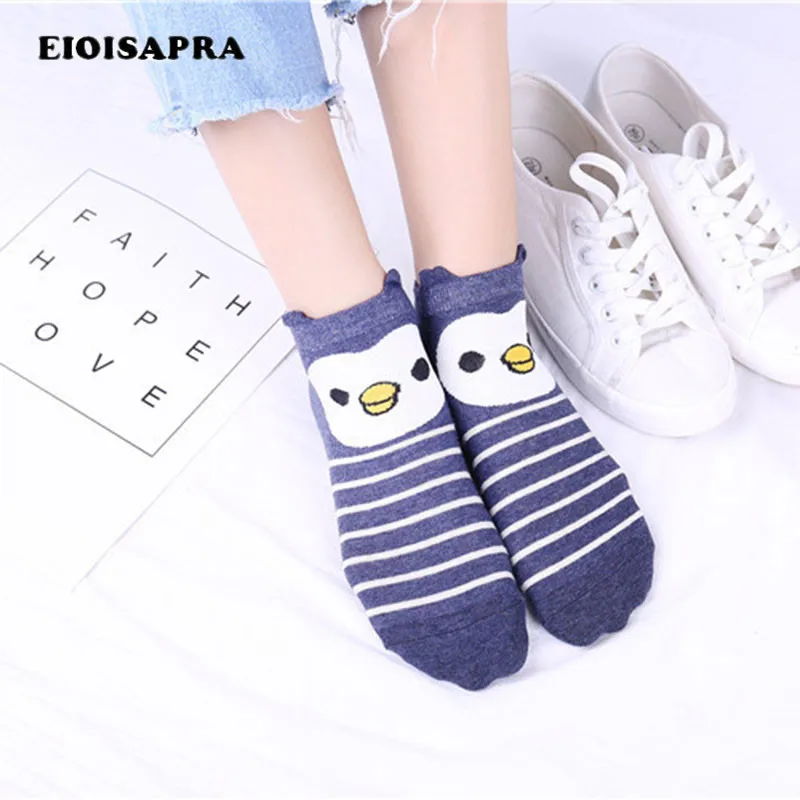 

[EIOISAPRA]Creative Korean Striped/Panda/Dog Cute Funny Socks Women Cartoon Ankle Harajuku Socks Kawaii Jacquard Calcetines