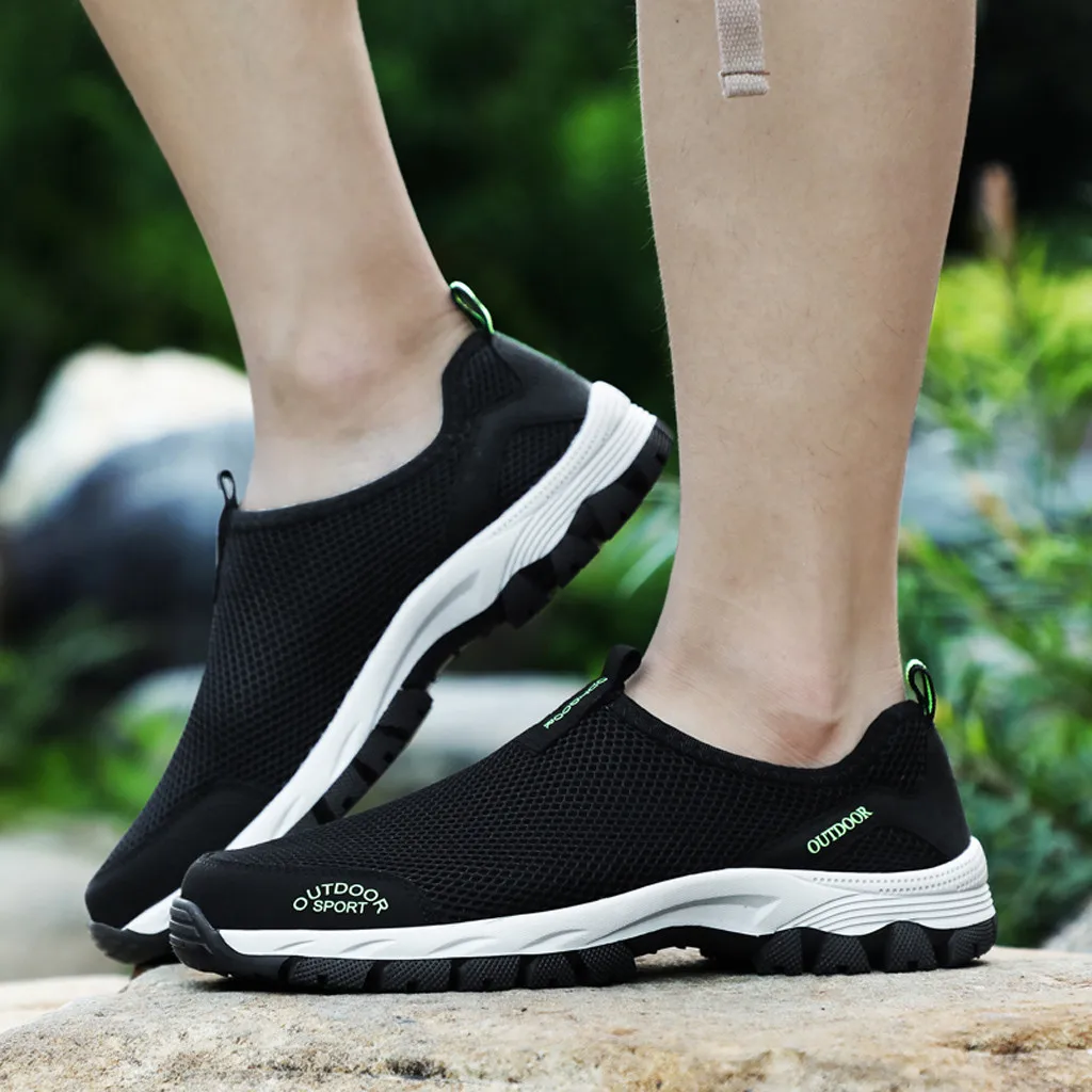 Spring autumn Shoes casual solid Hot Sale Men's Fashion Leisure Climbing shoes Men breathable mesh Running Sport Sneakers