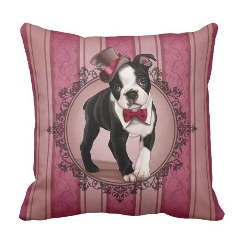 

Gentleman Boston Terrier Throw Pillow case
