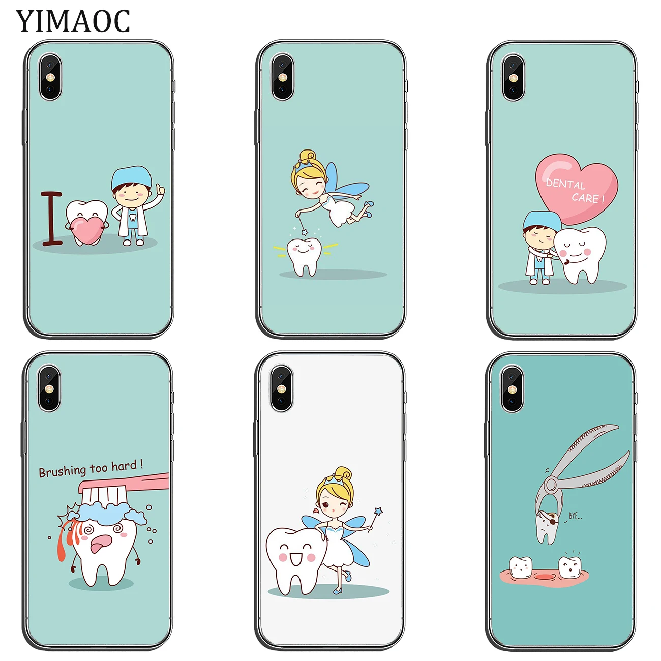 Чехол LoveClear для iPhone 11 Pro X XR XS Max 6 6S 7 8 Plus 5 5S SE 10 мягкий силиконовый с зубами мудрости |