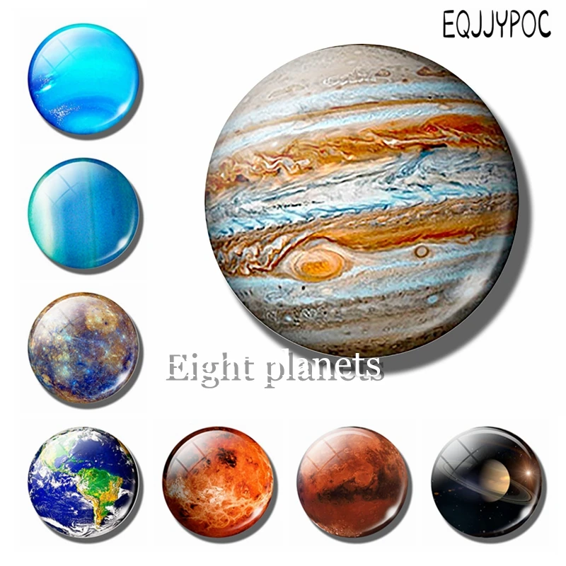Jupiter Planet Space 30 мм магнит на холодильник восьмипланетный стеклянный кабошон