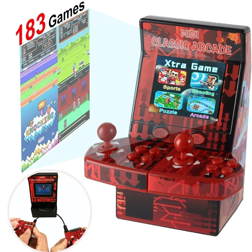 Мини классическая аркадная станция 183 в 1 игры 2 игрока Консоль josytick детские