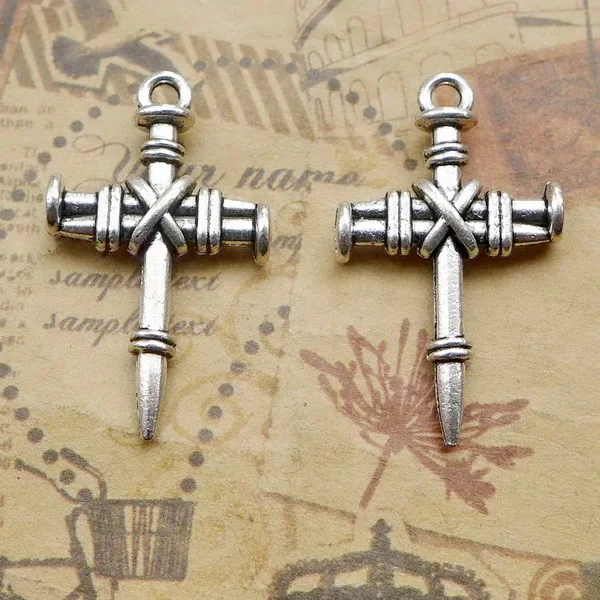 

20pcs Charm rope cross pendants 34.5*20mm Antique silver Handmade Jewelry Making DIY Supplies European Alloy accessories Hot