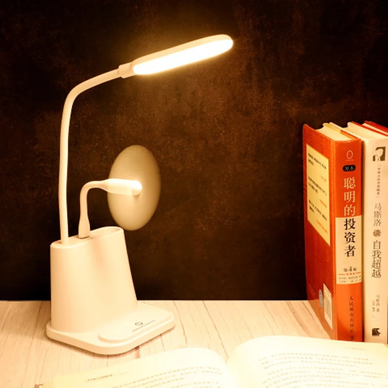 Фото Гибкая настольная лампа креативный светильник для чтения телефона с USB зарядкой