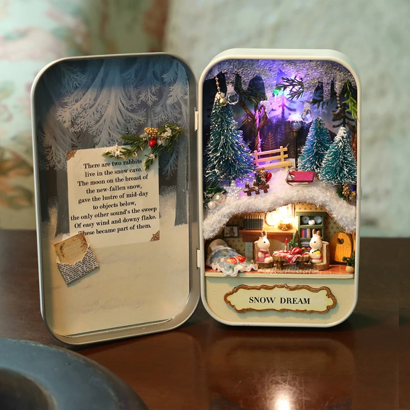 Мебель DIY кукольный домик Wodden Miniatura кукольные домики мебельный набор коробка
