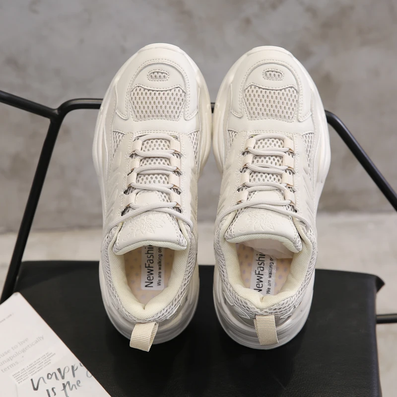 

Fashion Women Sneakers Thick Sole Ladies Platform Shoes Breathable Sneakers for Woman High Quality Chaussures Femme Buty Damskie