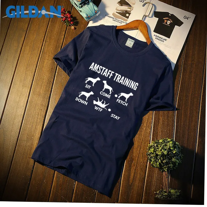 Забавная Мужская футболка с коротким рукавом Amstaff тренировочный Стаффордшир