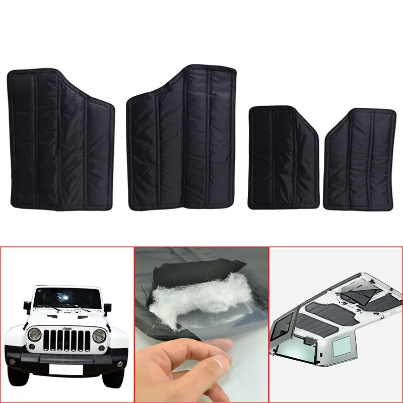 Новинка 4 шт./компл. черная звукоизоляция оболочки для Jeep JK Wrangler неограниченная 2