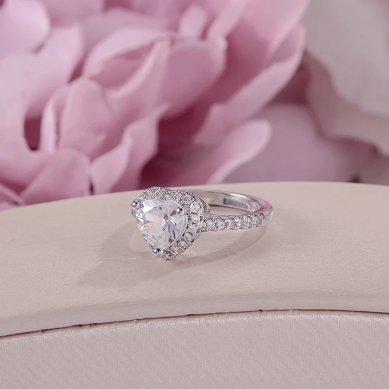 Кольца из серебра S925 пробы для женщин Изящные Ювелирные изделия с кубическим