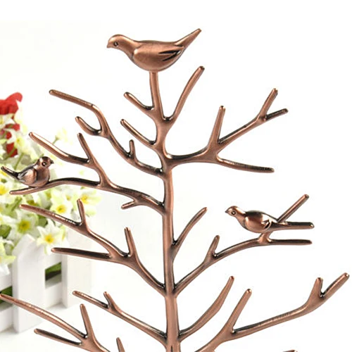 Модные Птичье Дерево Стенд ювелирные изделия серьги ожерелье кольцо Шоу стойка