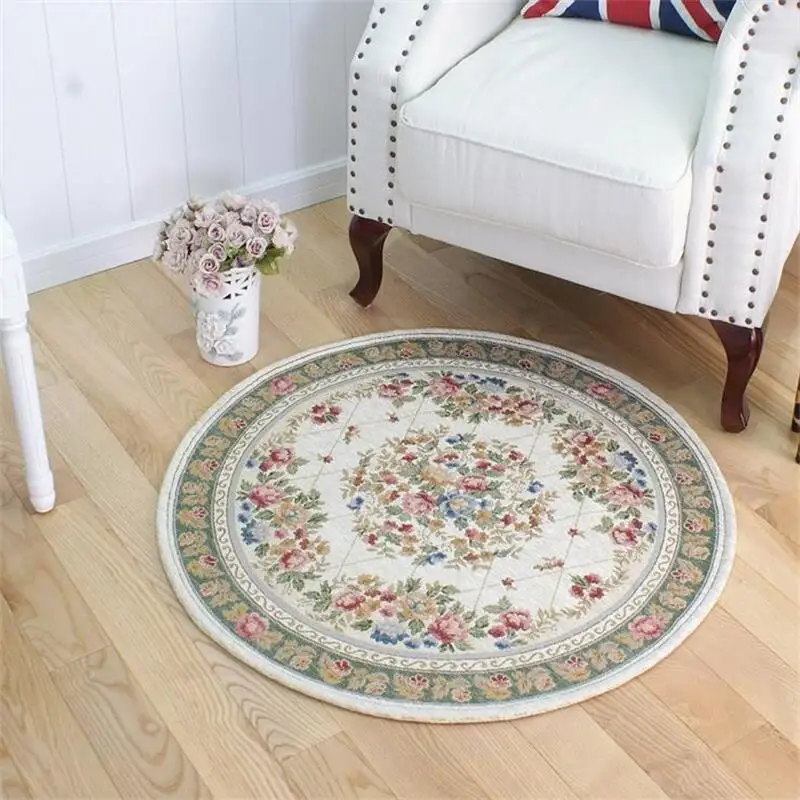 Koop Ronde Europese Pastorale Tapijten Voor Woonkamer Thuis Entree/Hal Deurmat Computer Stoel Gebied Tapijt Oefening Yoga Mat