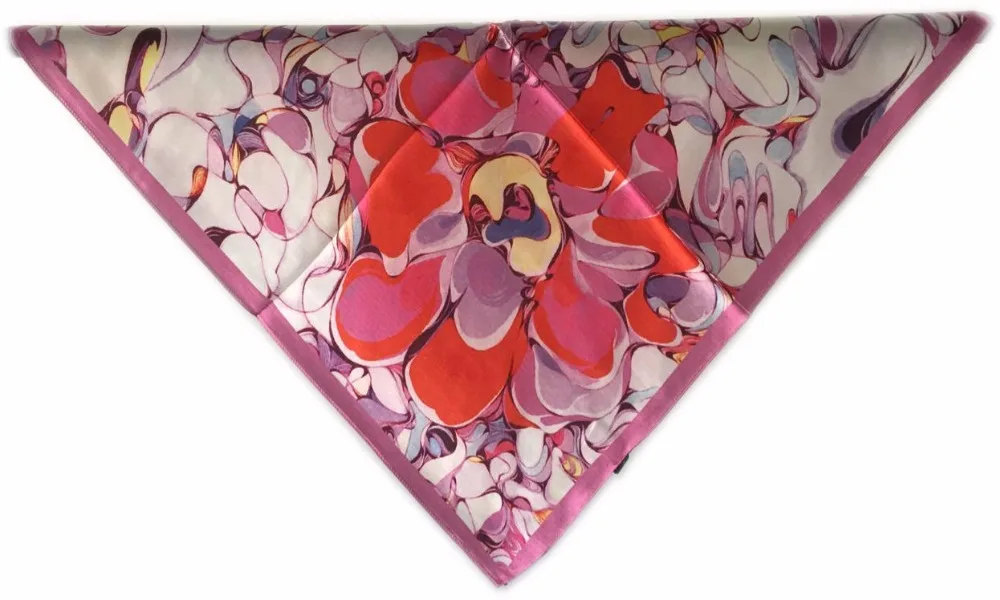 100% чистого шелка шарф 53*53 см живопись атласа цифровая печать для леди