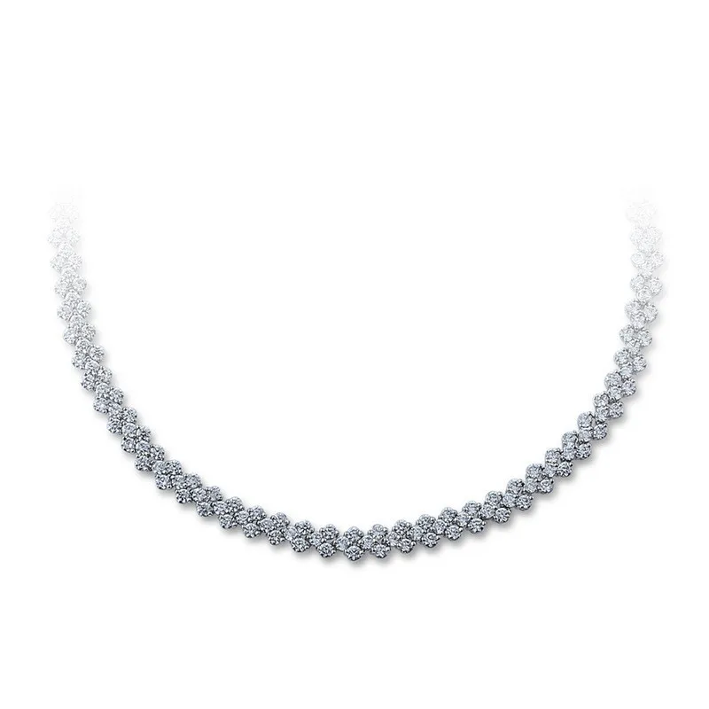 Женское винтажное ожерелье 10 карат белое золотое с белым камнем | Украшения и