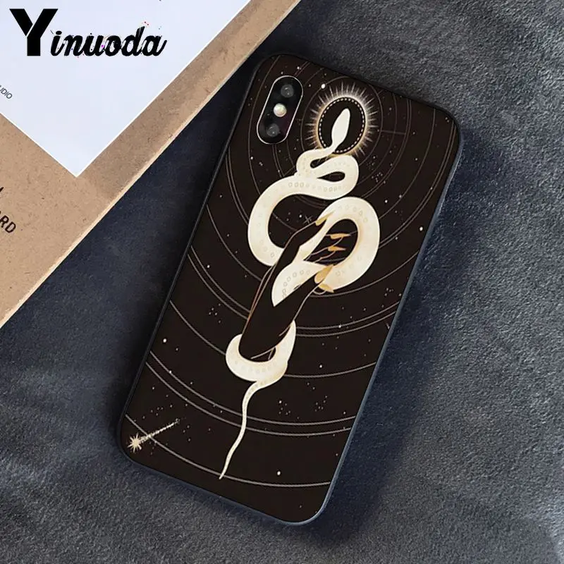 Чехол Yinuoda с животными змея и папоротника Красочный милый чехол для телефона iphone