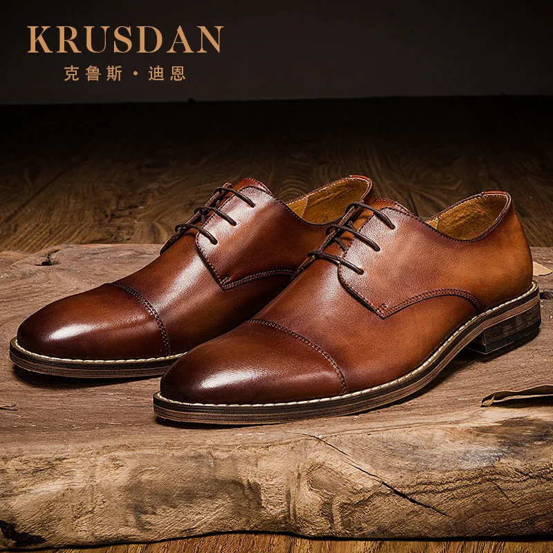 Модная мужская обувь в деловом стиле Новинка 2019 года классические кожаные