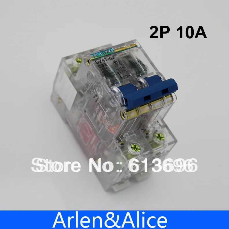 2P 10A прозрачный чехол Мини выключатель MCB DP | Обустройство дома
