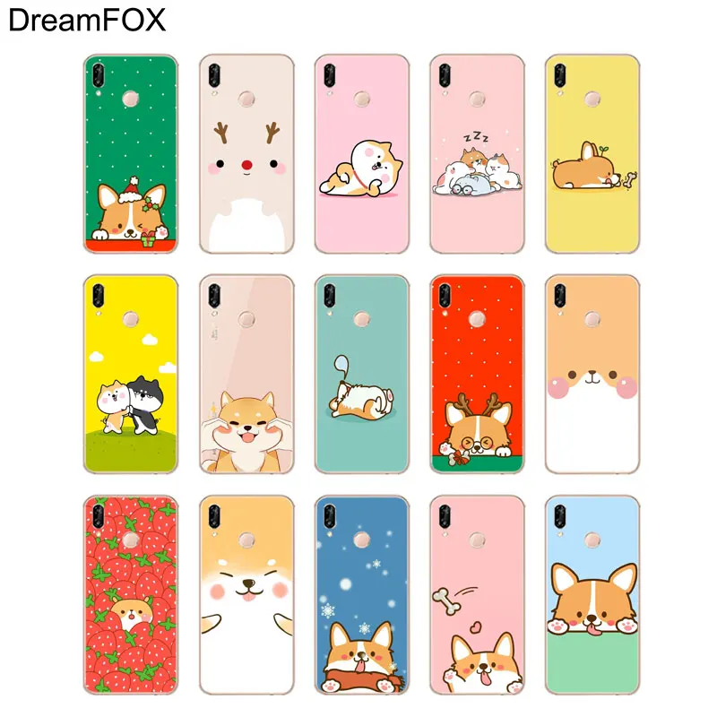 Мягкий силиконовый чехол DREAMFOX M317 Cut Corgi из ТПУ для huawei Honor 6A 6C 7X9 10 P20 P30 Lite Pro P Smart 2019 |
