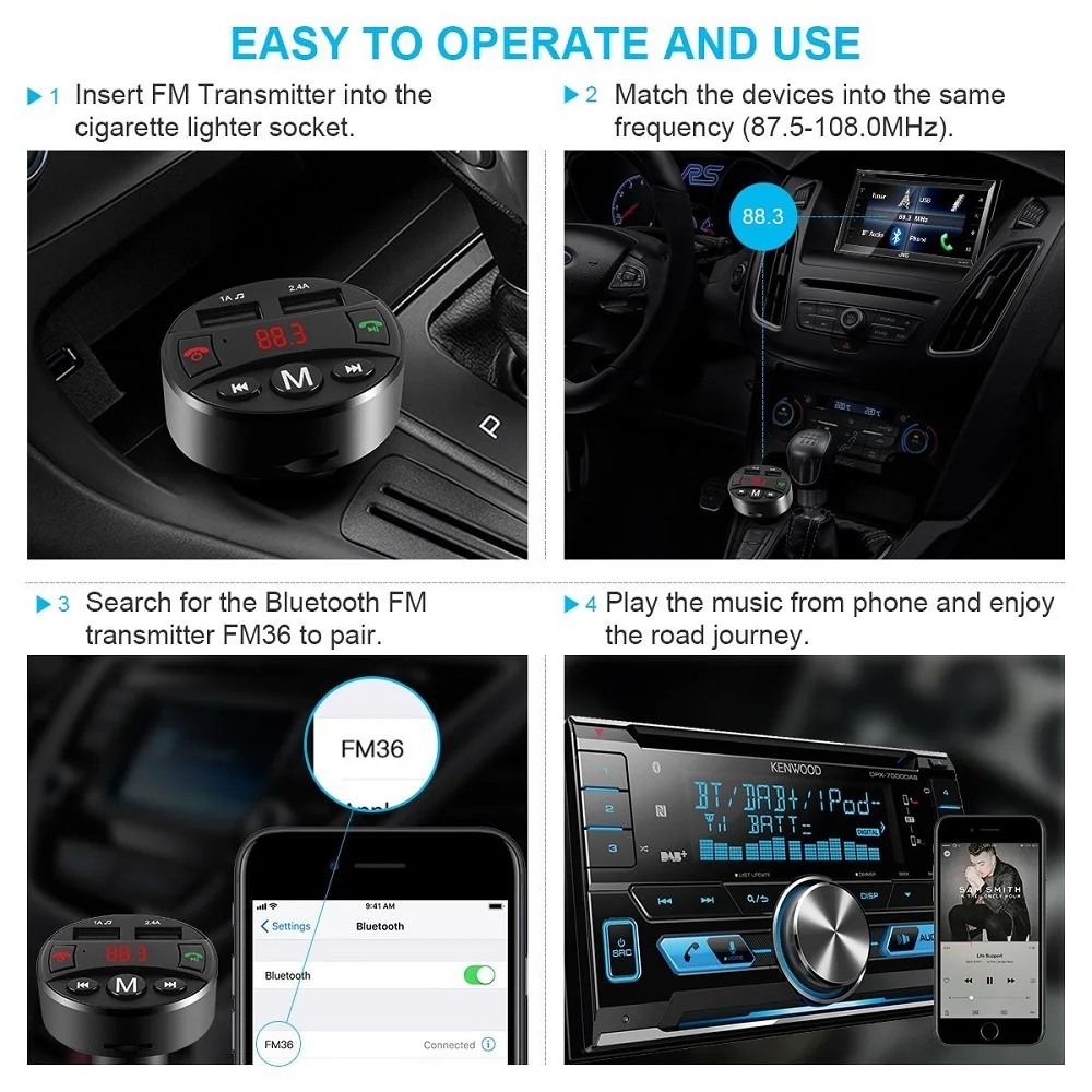 

FM-, Bluetooth A2DP, , 5 2,1 , USB
