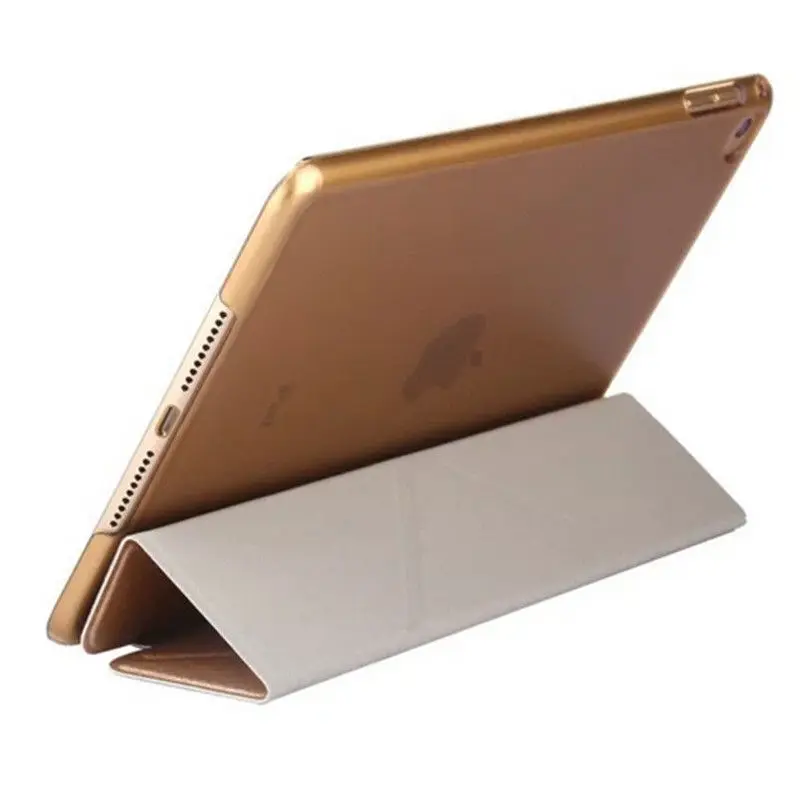 Для ipad mini 1/2/3 тонкий кожаный трансформатор передний умный чехол и ПК кристально