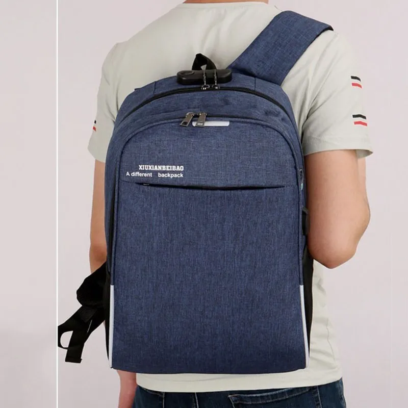 Мужской водонепроницаемый рюкзак для ноутбука 15 6 дюйма с USB-зарядкой и защитой от