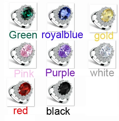 AAAA + Настоящее циркониевое кольцо Королевского синего цвета Вильям Кейт королева