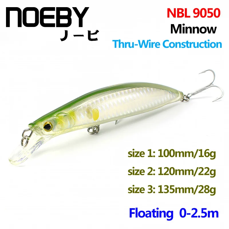Рыболовная приманка NOEBY 1 шт. 100 мм/120 мм/135 мм супер гольян VMC тройные Крючки