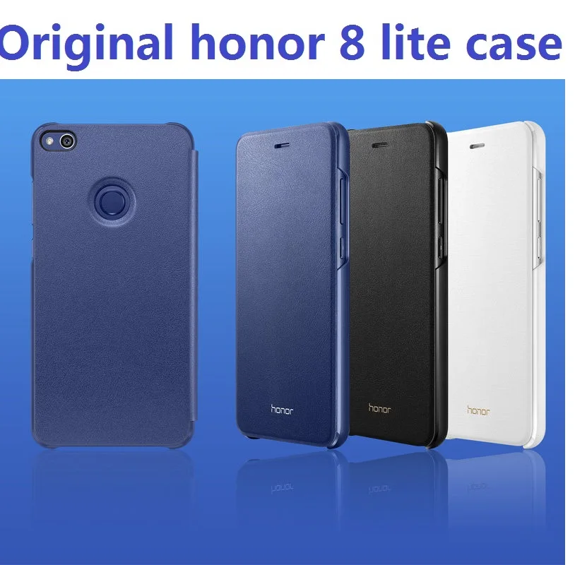 Кожаный чехол для huawei Honor 8 lite, защитный чехол с окошком для просмотра, умный чехол