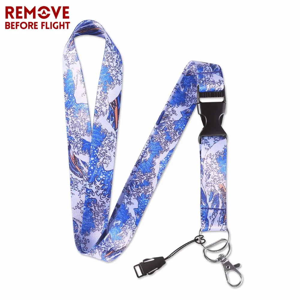 

Fashion Famous Painting Lanyard For ID Badge Holders Blue Lanyards Neck Straps With Keyring Pass Gym Mobile USB Badge Holder