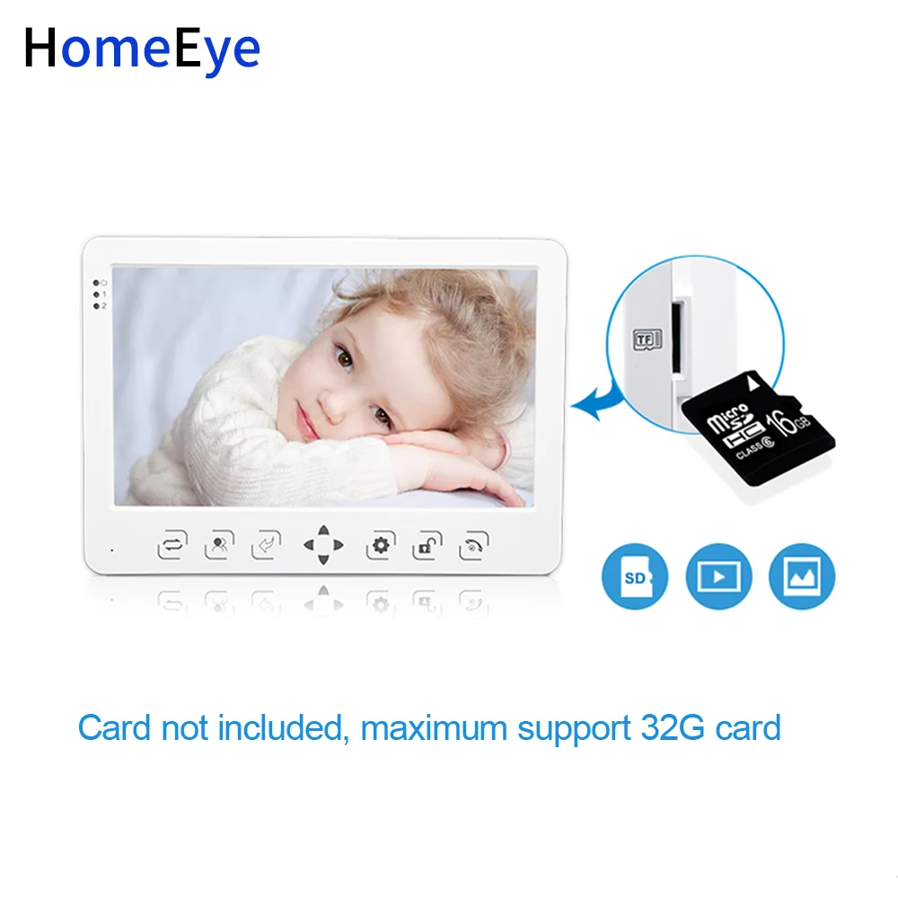 Видеодомофон HomeEye 10 дюймовый дверной видеодомофон звонок голосовое сообщение