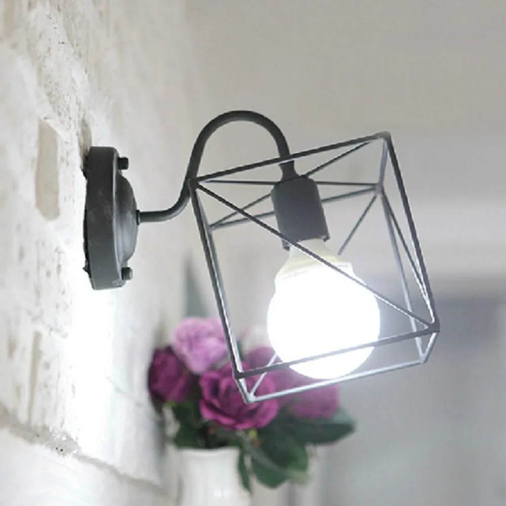 2018 новая квадратная настенная лампа светодиодная железная художественная стена