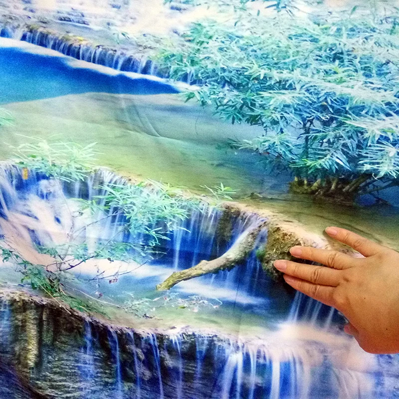 Гобелен Мандала, полиэстер, горы, зеленый лес, водопад, настенный ковер, коврик для йоги, для украшения дома, спальни