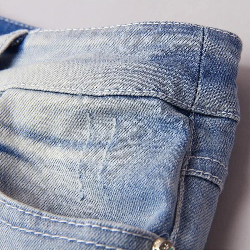 2019 вышивка большое отверстие уличная Личность Модные женские джинсы блестки