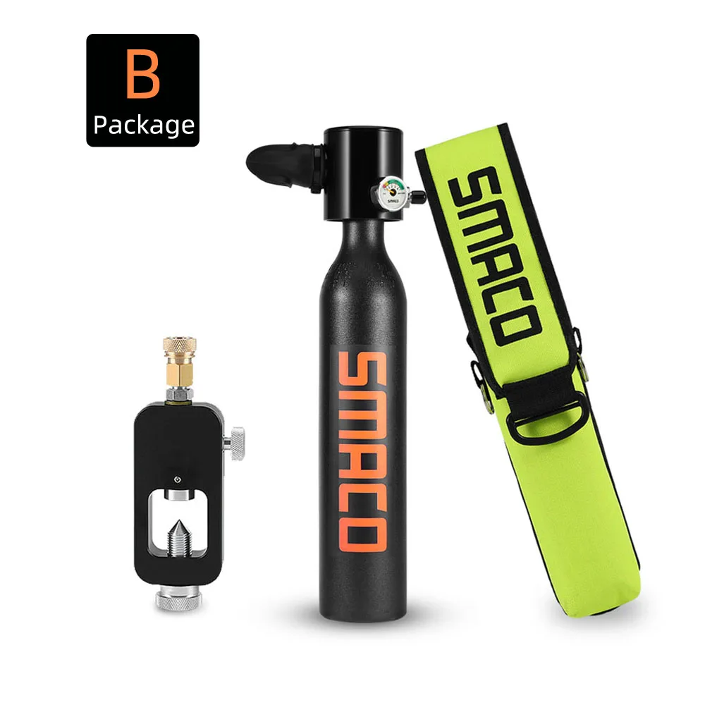 Package B SMACO оборудование для дайвинга, мини баллон для подводного плавания, кислородный резервуар для подводного плавания, подводное плавание, дыхательные аксессуары - Цвет: Package B