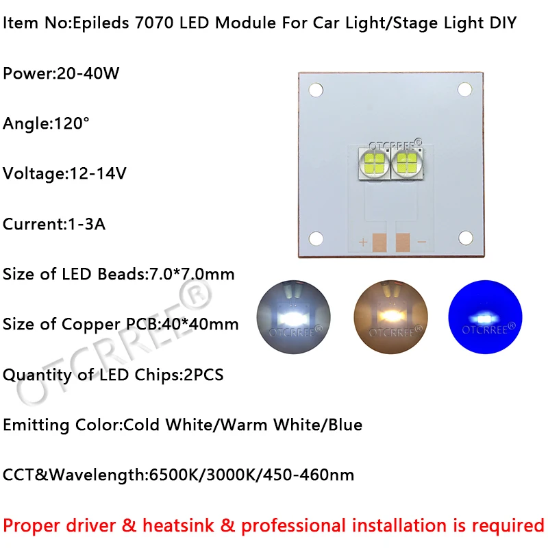20W-40W 12V 14V 7070 High Power Car Led Light Cold Warm White Blue replace Cree XLamp XHP70.2 XHP50.2 LED Emitter Bulb Auto Lamp
