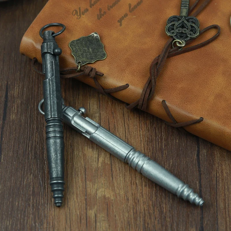 

Creative Stainless Steel Machine Gun Retro Gun Tactical EDC Self-defense Mechanical Pen Neutral Writing Gift Pen Outdoor Noble