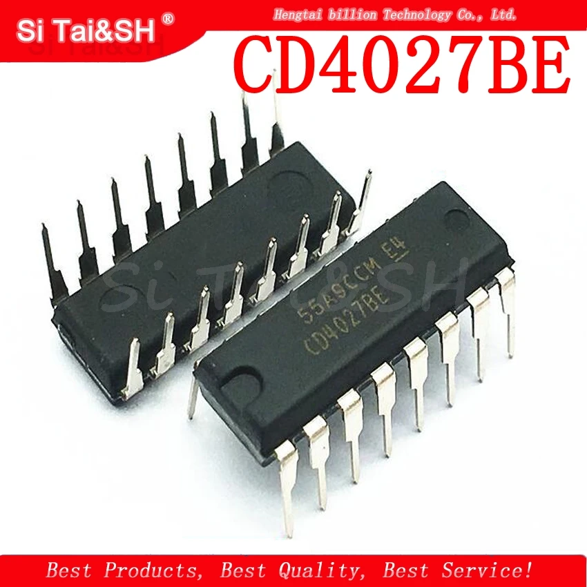 10pcs/lot CD4027BE CD4027 DIP16 CD4027BD CMOS Dual J-K Master-Slave Flip-Flop | Электронные компоненты и