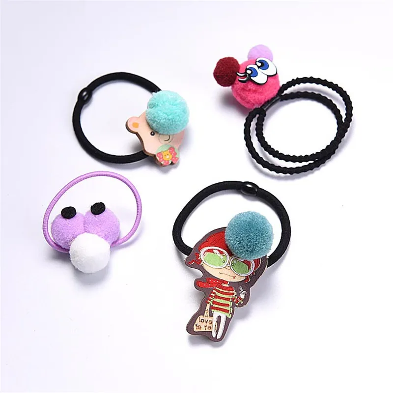 5pcs Sale Children Korean Style cute cartoon big eye hair rope Lovely Hair Clips Girls Popular Accessories wholesale | Детская одежда и