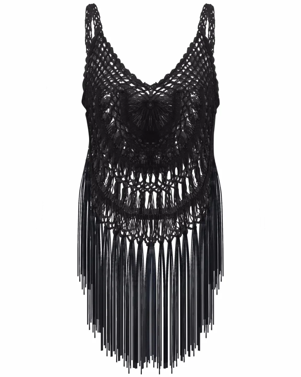 Горячая Распродажа пляжный стиль сексуальный черный кружевной топ на тонких