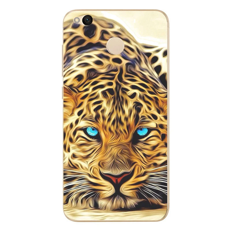 MLCRIYG Soft Phone Case For Xiaomi Redmi 4X TPU Coloful Tiger Wolf Painted Design Fundas B045 |