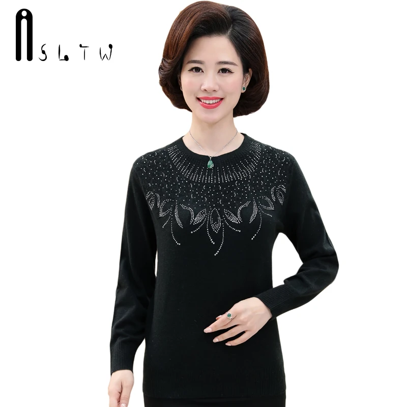 ASLTW Sweater Women New O Neck Beading Women's Autumn WinterBasic Sweaters Fashion casual Long Sleeve Pullover | Женская одежда