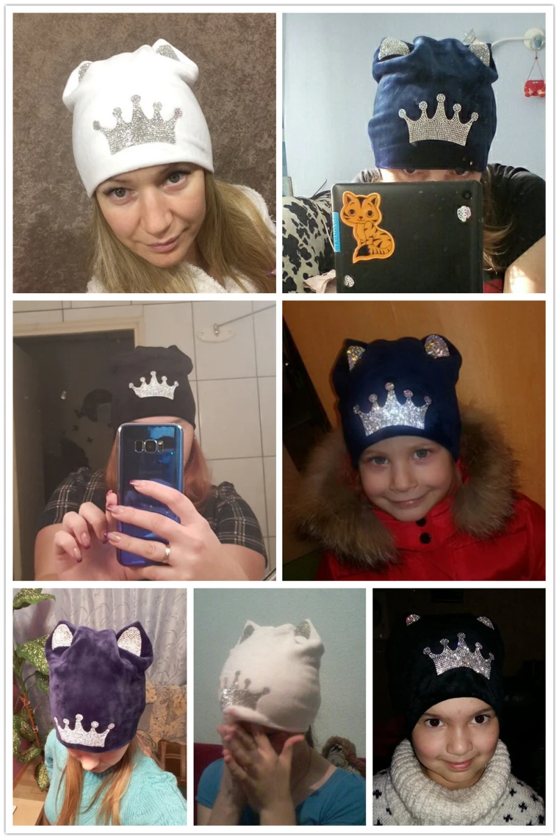 Ohcoxoc Новый дизайн Женщины шапочки Skullies принцессы для девочек Милая Осенняя