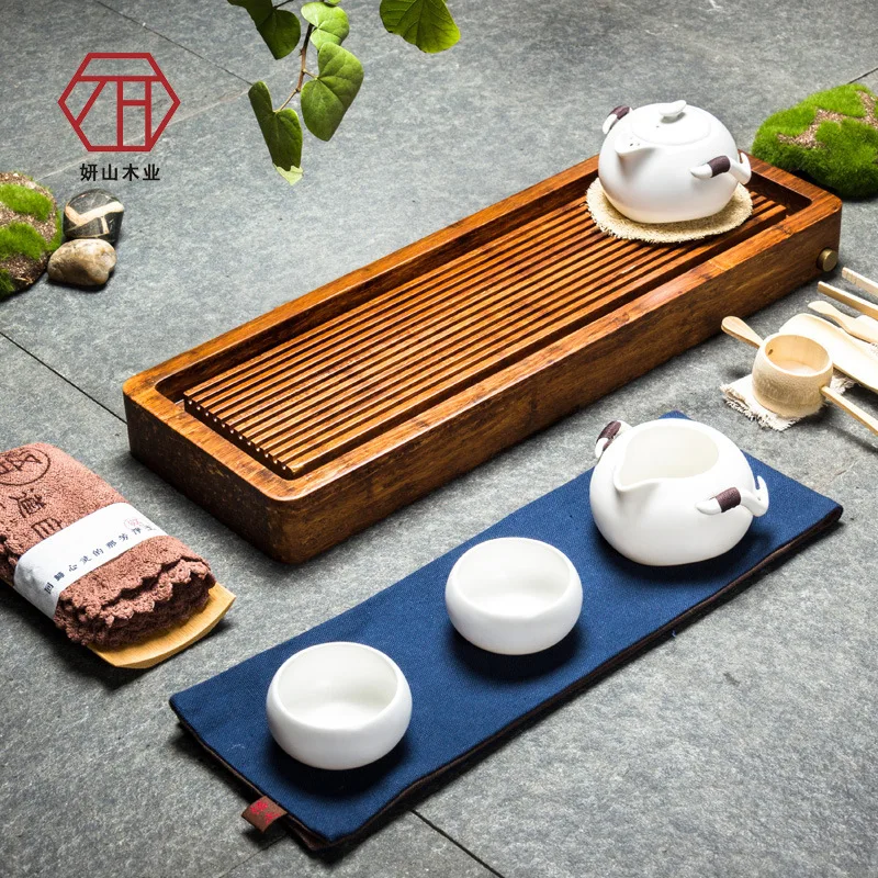 

[Yan Mountain] new Chinese natural Zong bamboo tea tray line bamboo small water storage drainage dual-purpose tray
