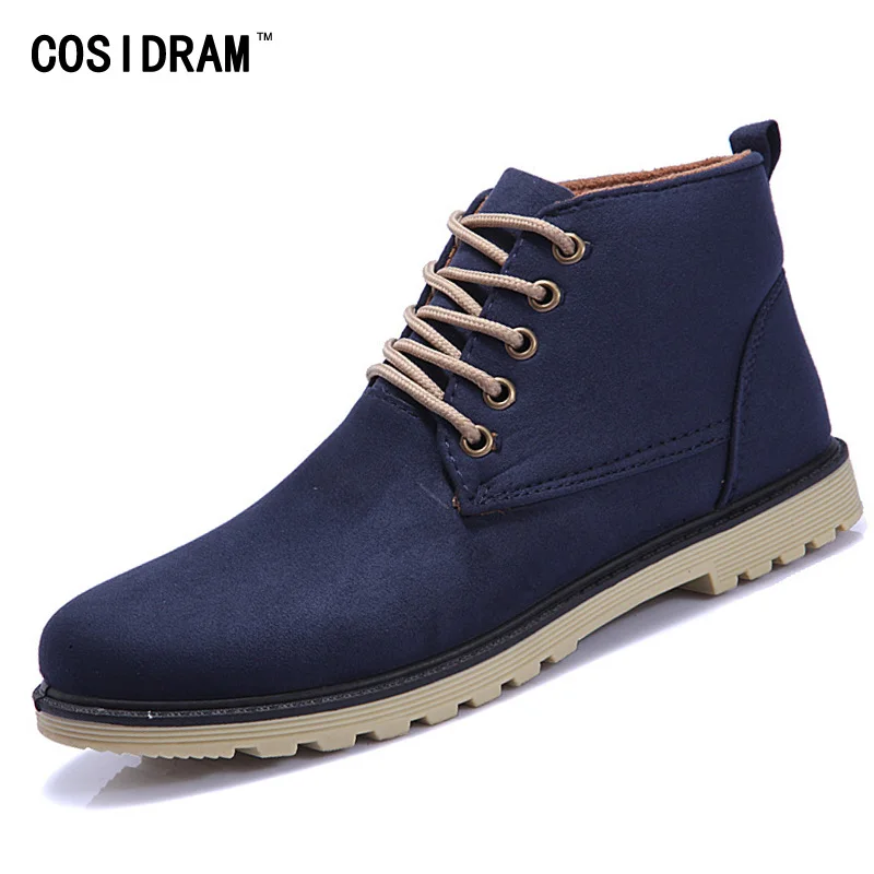 Новинка 2015 Мужские ботинки из искусственной кожи Модные теплые Хлопковые