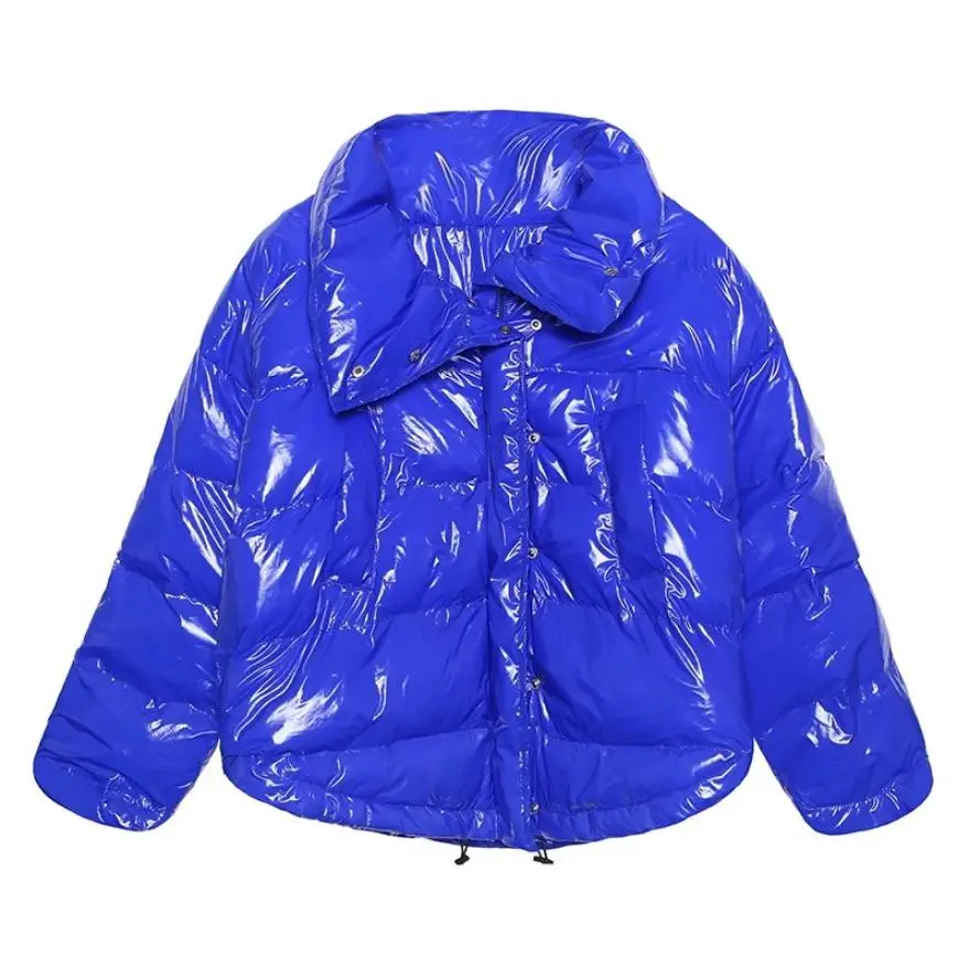 

High quality bright thicken cotton coat women's winter new parkas loose large size solid color jacket bread style outwear L1552